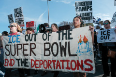 Ice Protest at the Superbowl, Santa Clara, CA, February 8, 2026. (Probonophoto.org/Sammy Braxton-Haney)